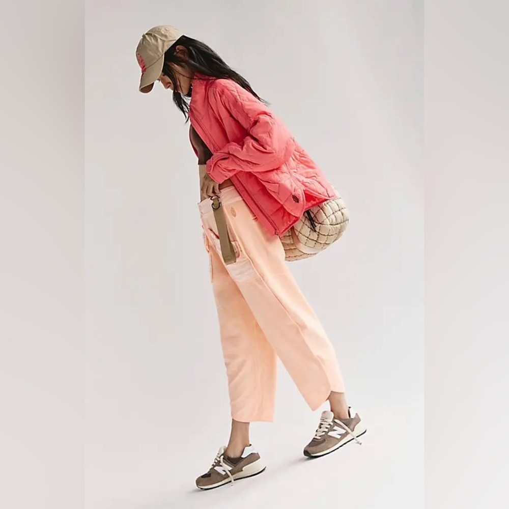 New Free People FP Movement Peach Timko Barrel Leg Pants sz S/Small - Picture 4 of 8